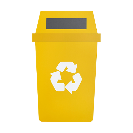 Imagen del test de datonismo, 3 imagenes de basureros con distintos colores, rojo, verde y amarillo